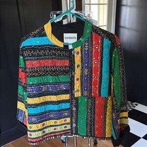 Chico's Multicolor Patchwork Jacket